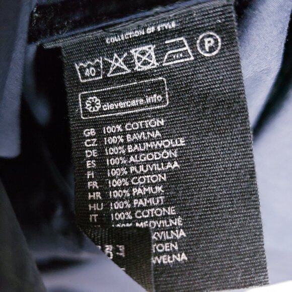 COS Cotton Dress Oversized Dark Navy Trapeze Kimono Sleeves Minimalist size 8 - Picture 7 of 9